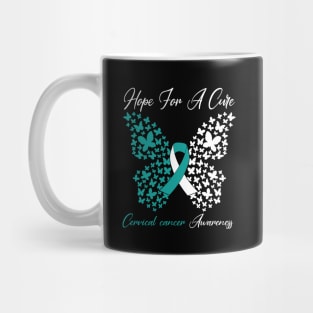 Hope For A Cure  Butterfly Gift 3 Cervical cancer Mug